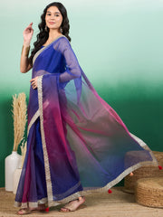 Embroidered Saree With Tasseled Border