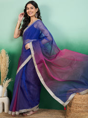 Embroidered Saree With Tasseled Border