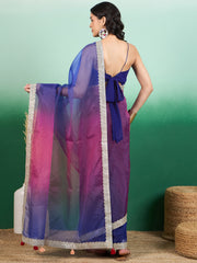 Embroidered Saree With Tasseled Border