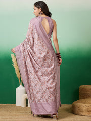 Printed & Embroidered Saree With Blouse Piece