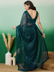 Teal Green Embellished Sarees