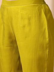 Mustard Color Women Layered Thread Work Kurta with Trousers & With Dupatta