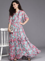 Printed Fit & Flared Ethnic Dress