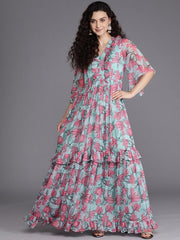 Printed Fit & Flared Ethnic Dress