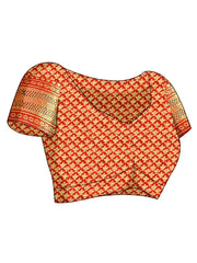 Women Orange Soft Silk Zari Woven Traditional Saree with Swaroski Diamonds