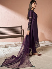 Floral Embroidered Thread Work Straight Kurta With Palazzos & Dupatta