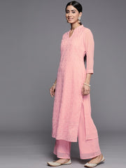 Floral Embroidered Chikankari Kurta with Palazzos