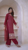 Floral Embroidered Thread Work Kurta With Palazzos & Dupatta