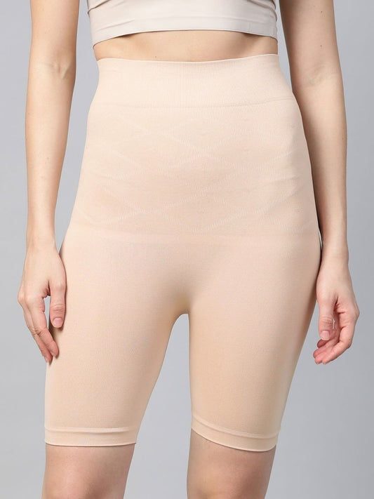 Beige Long Tummy Thigh Shapewear - inddus-us