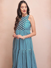 Cotton Fit & Flare Ethnic Dresses - Inddus.com