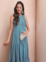 Cotton Fit & Flare Ethnic Dresses - Inddus.com