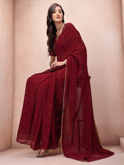 Embellished Mukaish Poly Georgette Saree