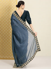 Embroidered Gotta Patti Bandhani Saree - Inddus.com