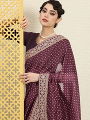 Embroidered Gotta Patti Bandhani Saree - Inddus.com