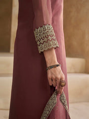 Embroidered Kurta with Trousers & Dupatta - Inddus.com