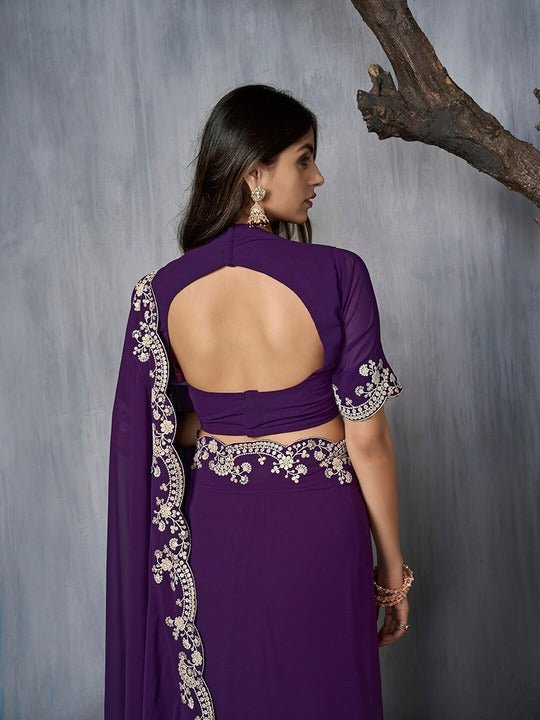 Embroidered Saree - Inddus.com