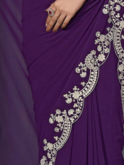 Embroidered Saree - Inddus.com