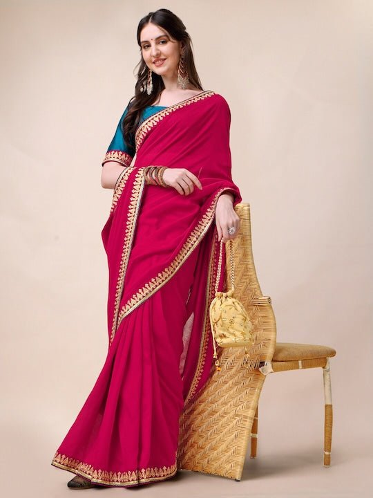 Embroidered Silk Blend Saree