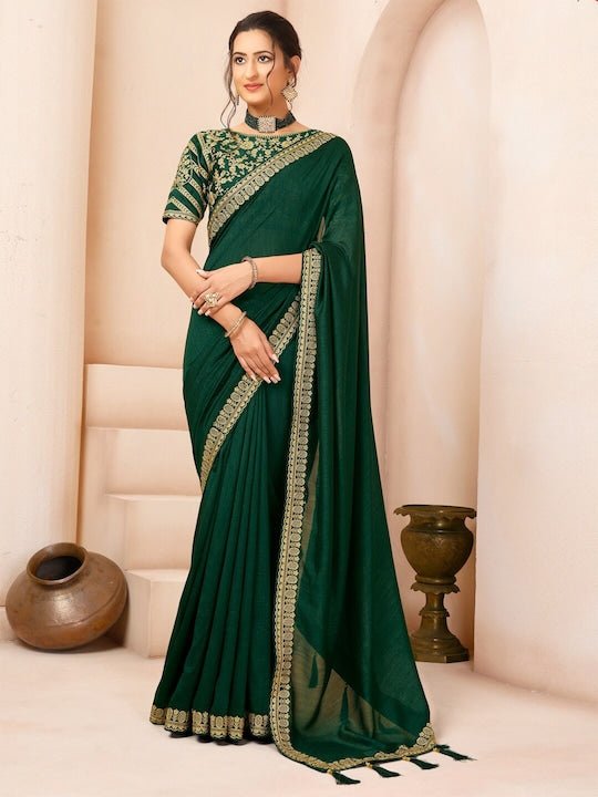 Embroidered Silk Blend Saree