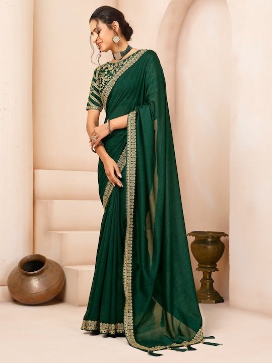 Embroidered Silk Blend Saree