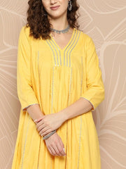 Empire Gotta Patti Pure Cotton Kurta With Palazzos - Inddus.com