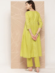 Empire Sequinned Pure Cotton Kurta With Trousers - Inddus.com