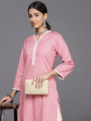 Ethnic Motifs Printed Regular Chikankari Pure Cotton Kurta with Palazzos - Inddus.com