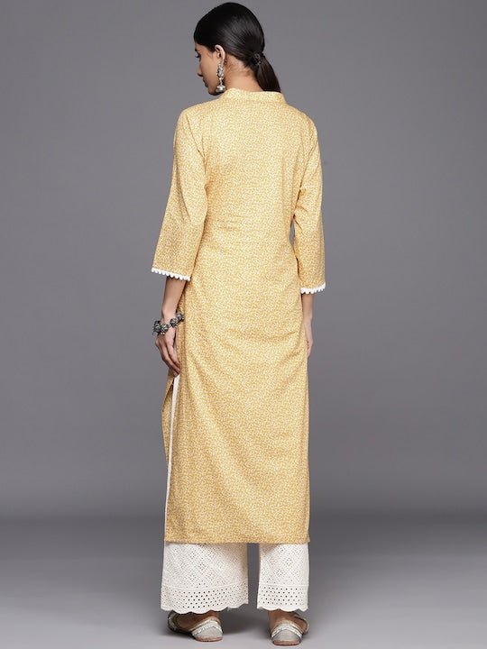 Ethnic Motifs Printed Regular Chikankari Pure Cotton Kurta With Palazzos - Inddus.com