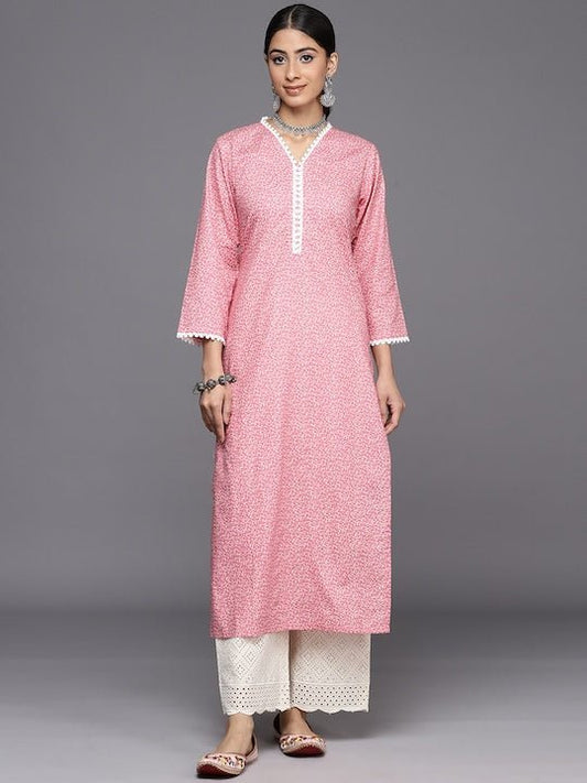 Ethnic Motifs Printed Regular Chikankari Pure Cotton Kurta with Palazzos - Inddus.com