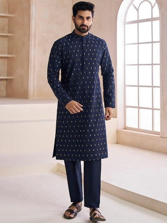 Ethnic Motifs Printed Regular Kurta With Trousers - Inddus.com