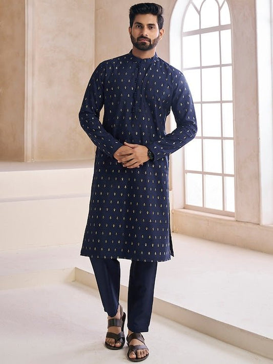 Ethnic Motifs Printed Regular Kurta With Trousers - Inddus.com