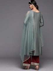 Ethnic Motifs Silk Blend Bling It On Kurta Set - Inddus.com