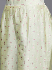 Ethnic Motifs Yoke Design Flared Sleeves Kurta With Palazzos - Inddus.com