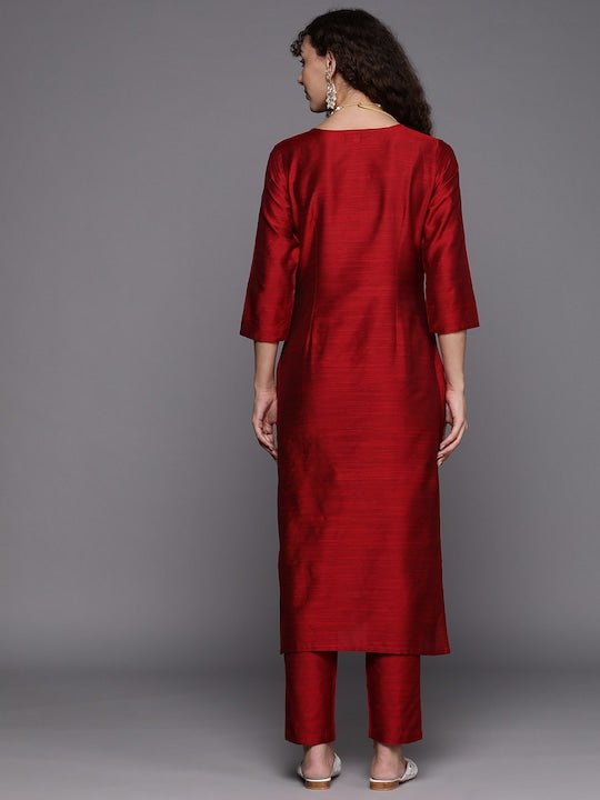 Ethnic Motifs Yoke Design Kurta with Trousers - Inddus.com