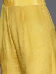 exotic yellow silk blend embroidered kurta set