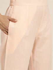 Floral Embroidered Regular Chikankari Kurta with Trousers - Inddus.com