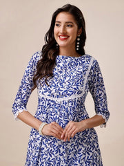 Floral Printed Kurta With Palazzos - Inddus.com