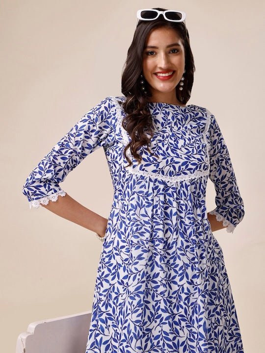 Floral Printed Kurta With Palazzos - Inddus.com