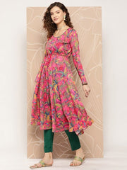 Floral Printed Kurta With Trousers - Inddus.com