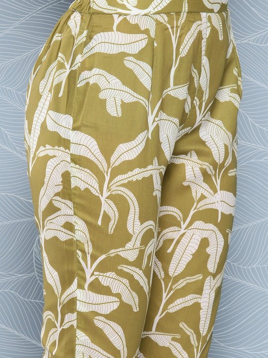 Floral Printed Kurta With Trousers - Inddus.com