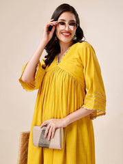 Gotta Patti Detailed V-Neck Flared Sleeves Pure Silk Kurta with Palazzos - Inddus.com