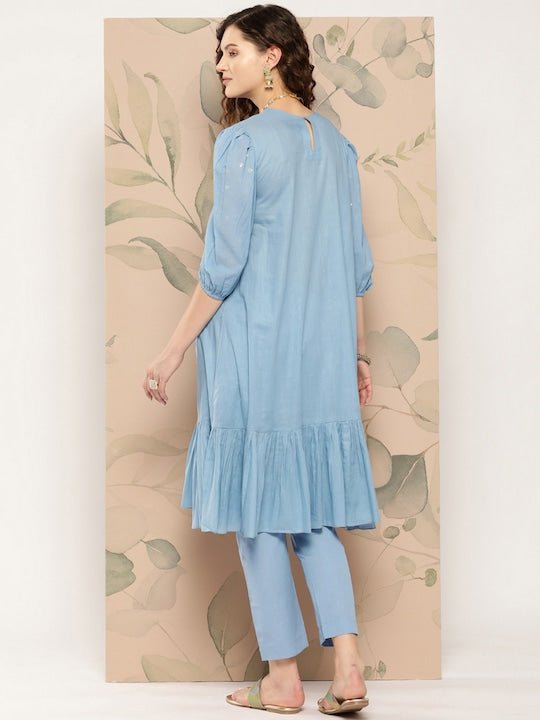 Gotta Patti Pure Cotton Kurta with Trousers - Inddus.com