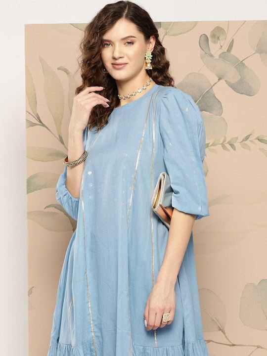 Gotta Patti Pure Cotton Kurta with Trousers - Inddus.com