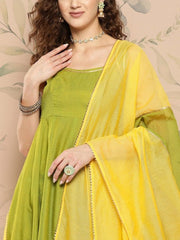 Gotta Patti Pure Cotton Kurta with Trousers & With Dupatta - Inddus.com