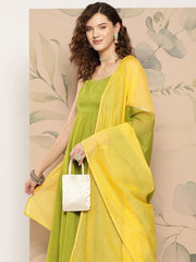 Gotta Patti Pure Cotton Kurta with Trousers & With Dupatta - Inddus.com