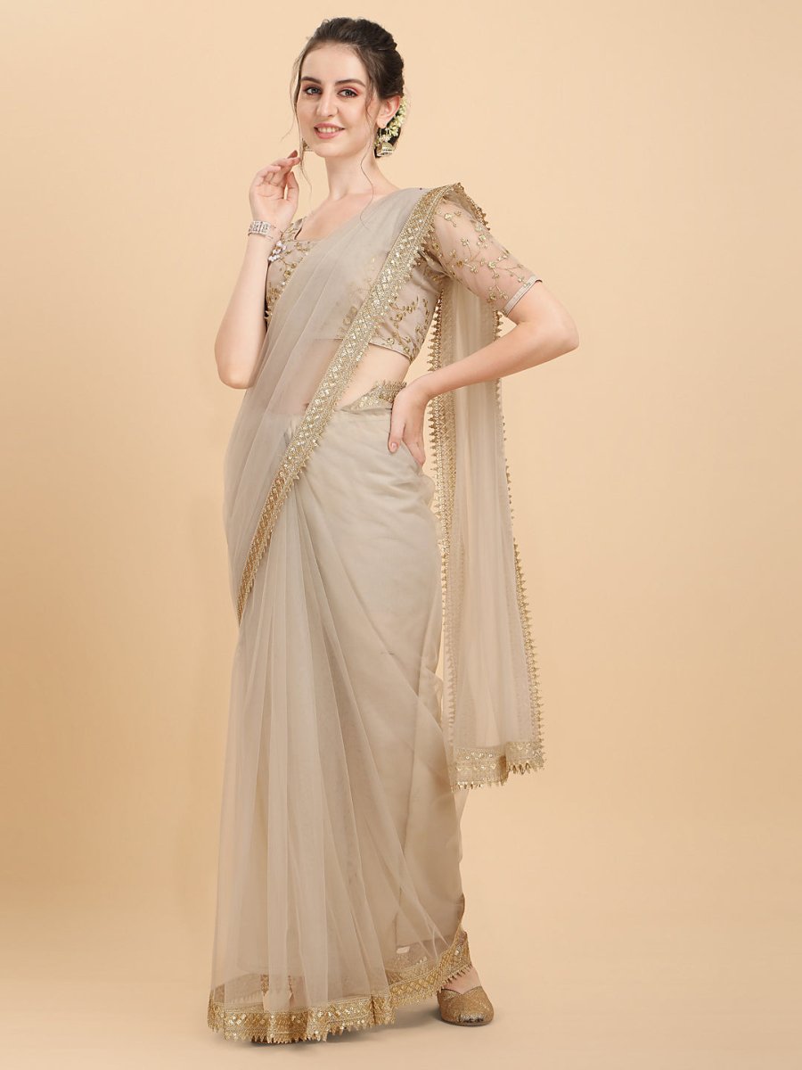 Off white golden saree best sale