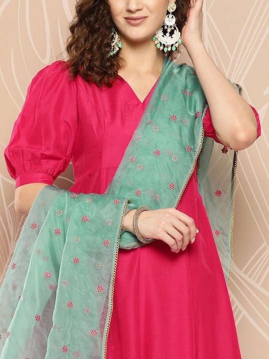 Kurta With Trousers & With Dupatta - Inddus.com