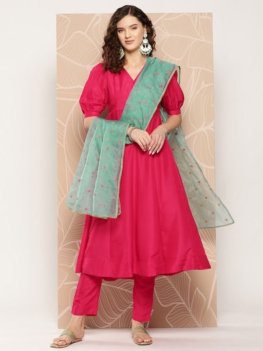 Kurta With Trousers & With Dupatta - Inddus.com