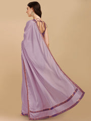 Lavender Woven Design Silk Blend Saree - Inddus.com