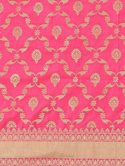 Magenta Pink Jaali Woven Design Traditional Saree - Inddus.com